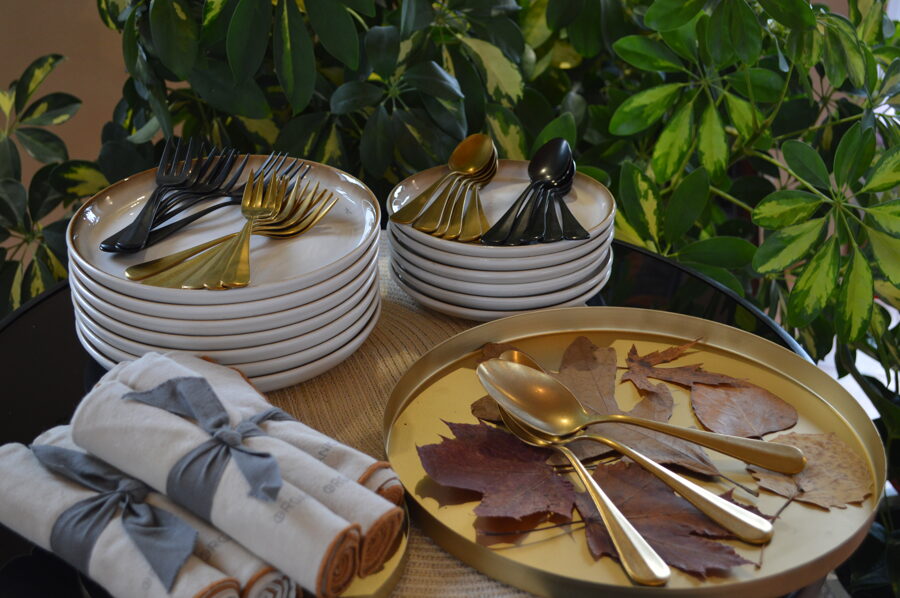 Rental of tables, decorations, candles, and tableware